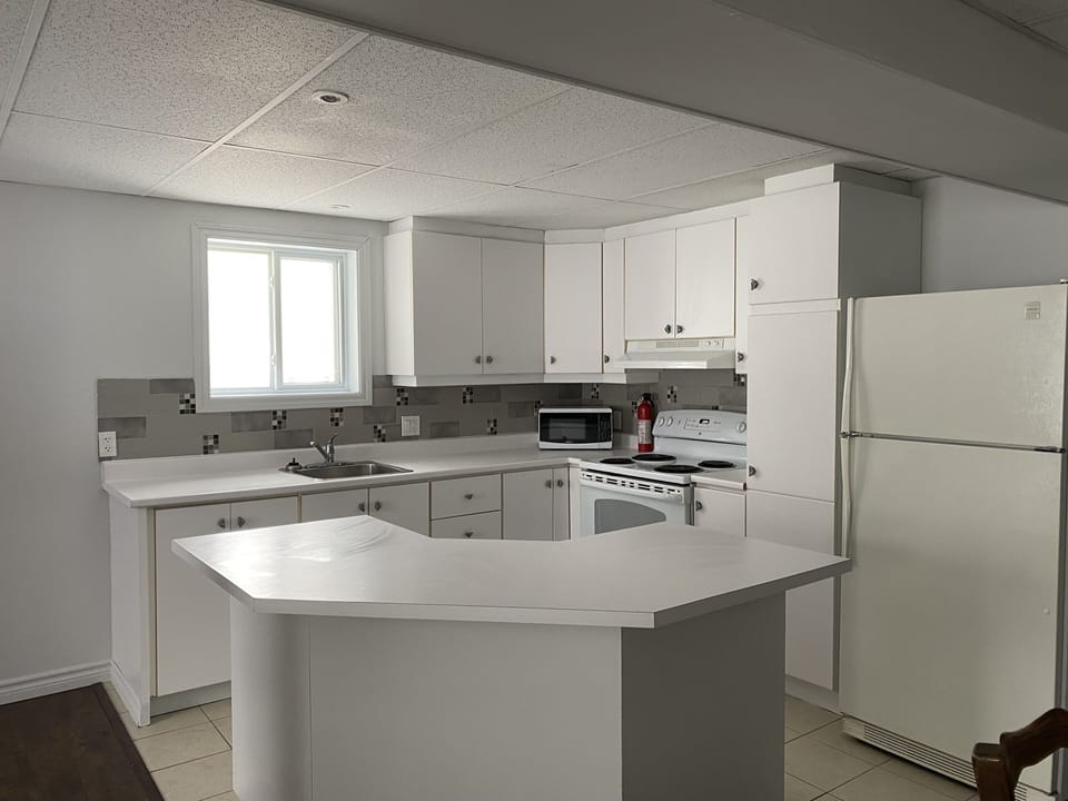 Apartment #1, Half Basement (1 Bedroom) | Private kitchen | Full-size fridge, microwave, oven, stovetop