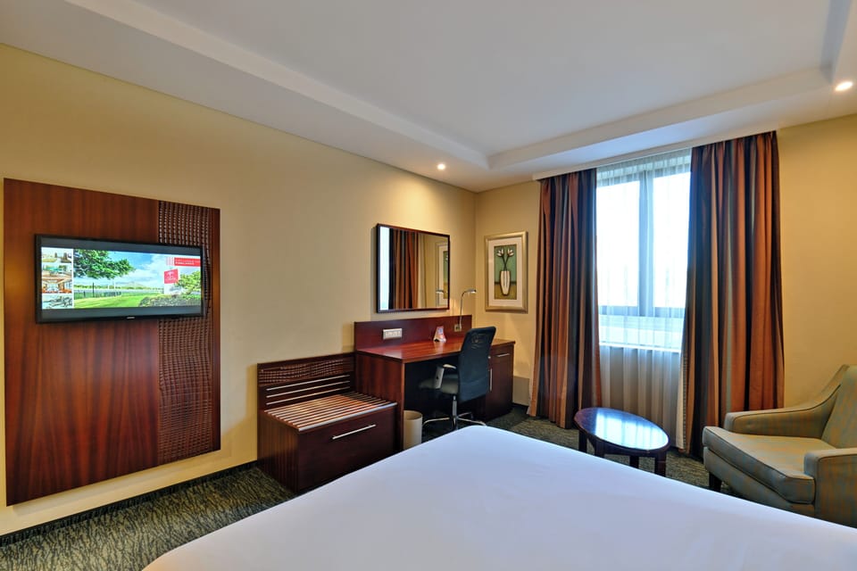 In-room safe, desk, laptop workspace, blackout drapes