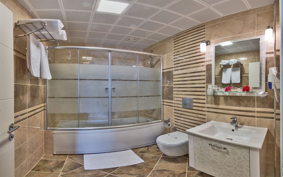 Standard Double Room, 1 Queen Bed with Sofa bed | Bathroom | Shower, hair dryer, slippers, towels