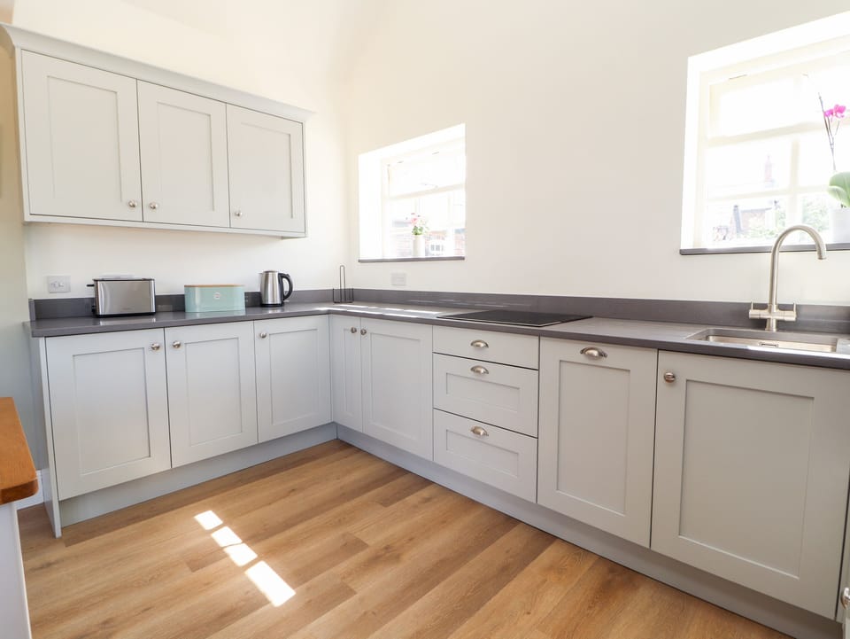 Fridge, dishwasher, electric kettle, toaster