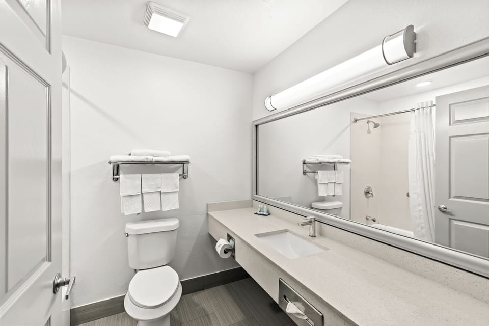 Free toiletries, hair dryer, towels