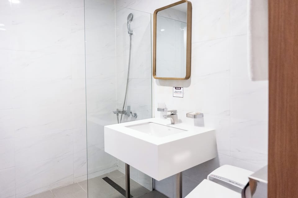 Premium Double Room | Bathroom | Shower, free toiletries, hair dryer, slippers