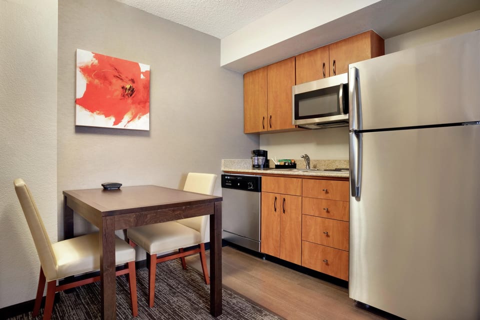 Suite, Two Double Beds, Non-Smoking | Private kitchen | Full-size fridge, microwave, stovetop, dishwasher