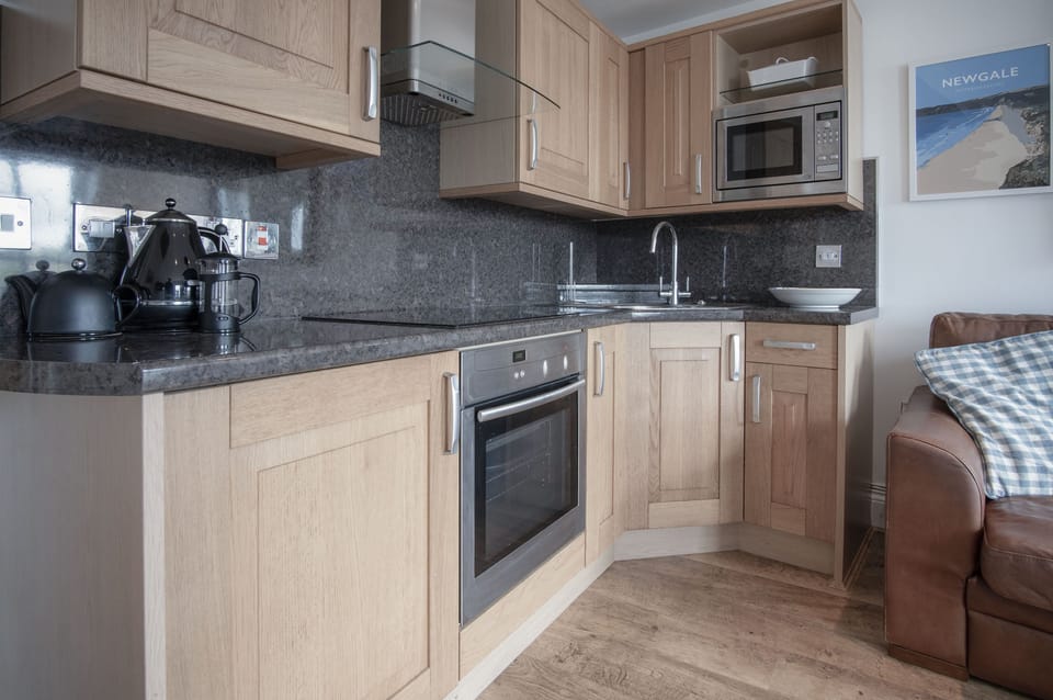 Microwave, oven, stovetop, electric kettle