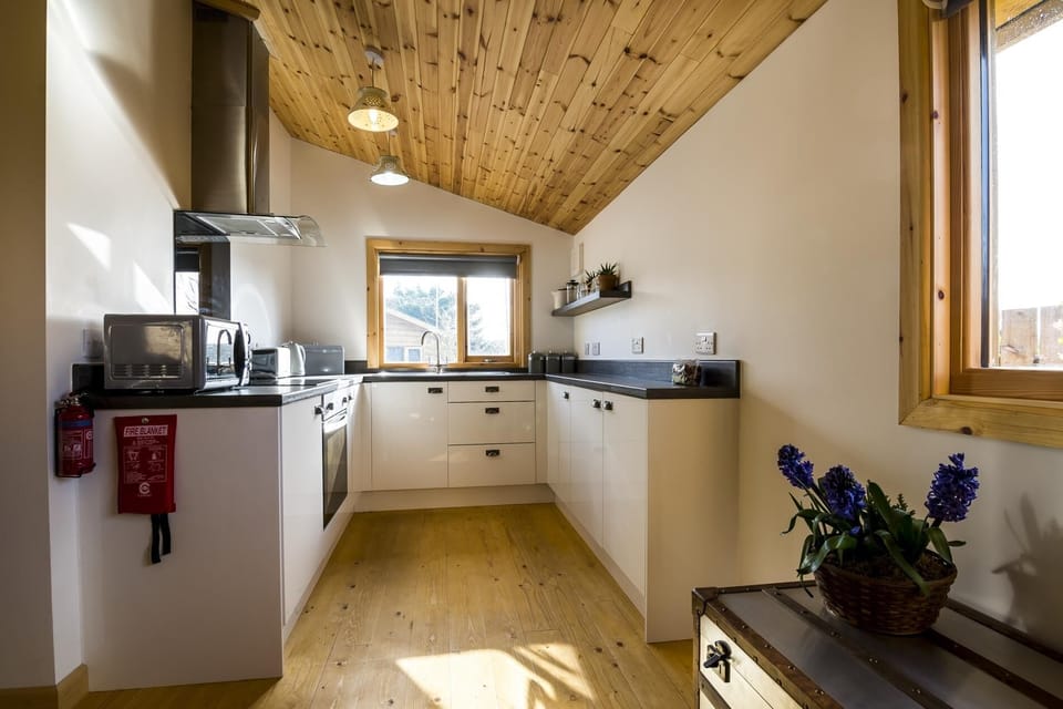 Chalet (2 Bedrooms) | Private kitchen | Microwave, oven, coffee/tea maker, toaster