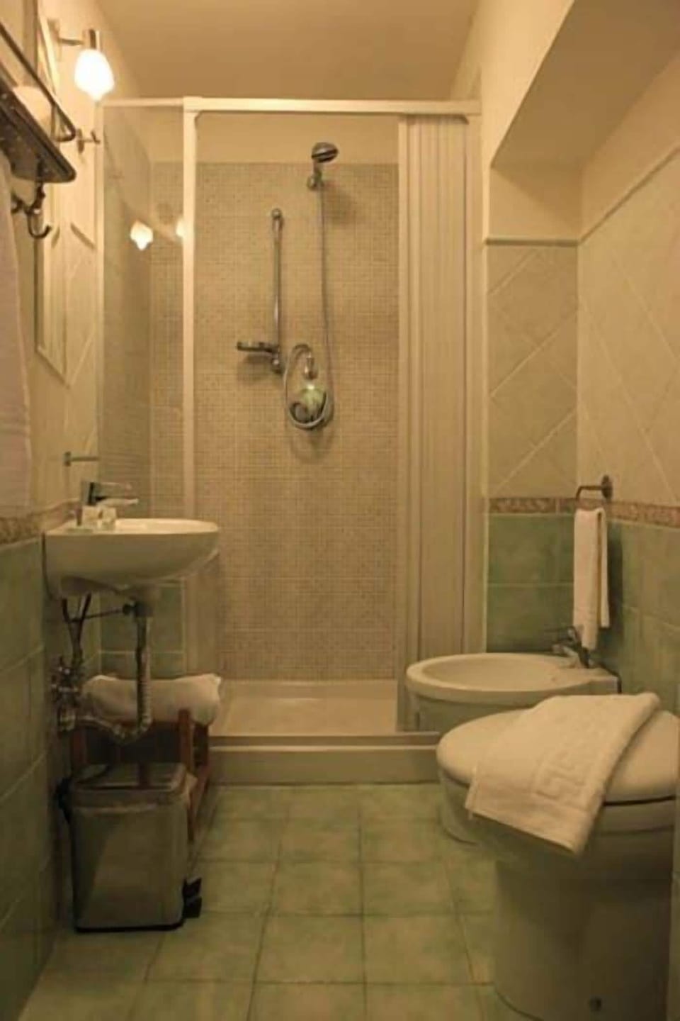 Shower, free toiletries, hair dryer, bidet