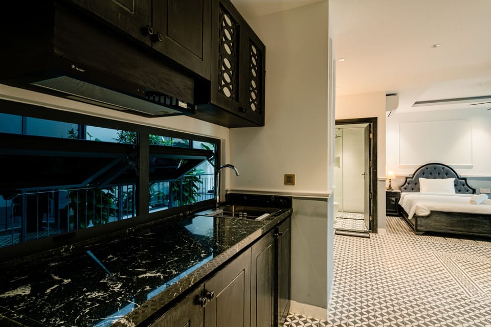 Full-size fridge, paper towels