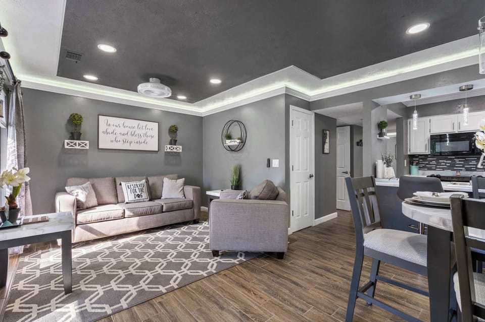 Condo, 1 King Bed with Sofa bed, Balcony, Golf View (Retreat at the Pointe) | Living area | 42-inch flat-screen TV with digital channels, fireplace