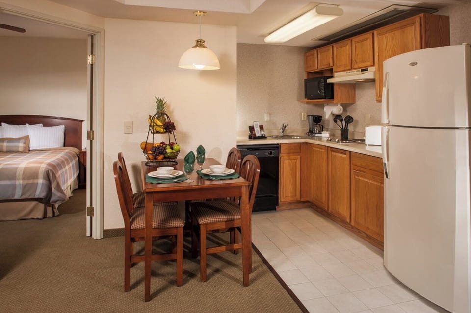 In-room safe, desk, iron/ironing board, cribs (free)