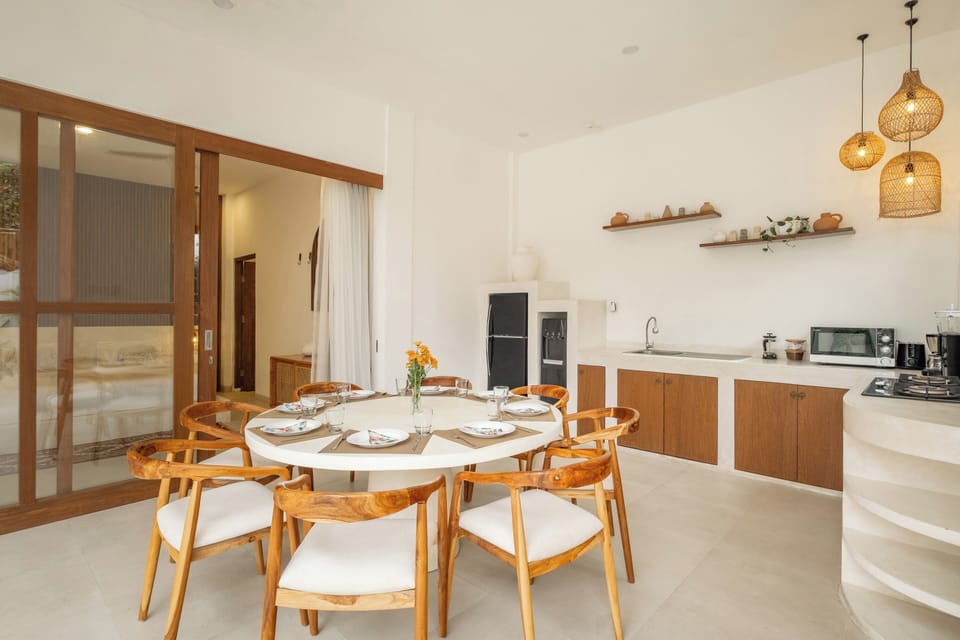 Superior Villa | Private kitchen | Fridge, stovetop, toaster, blender