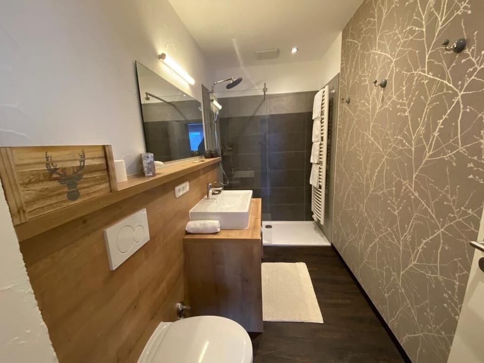 Classic Studio, 1 Queen Bed with Sofa bed | Bathroom | Shower, hair dryer
