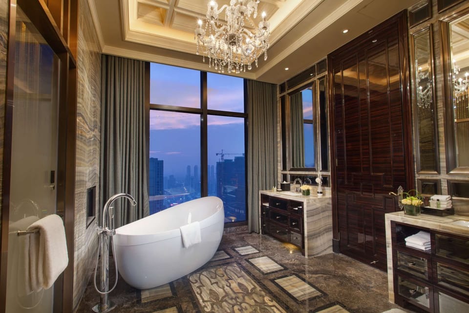 Presidential Suite, 1 King Bed | Bathroom | Separate tub and shower, designer toiletries, hair dryer, bathrobes