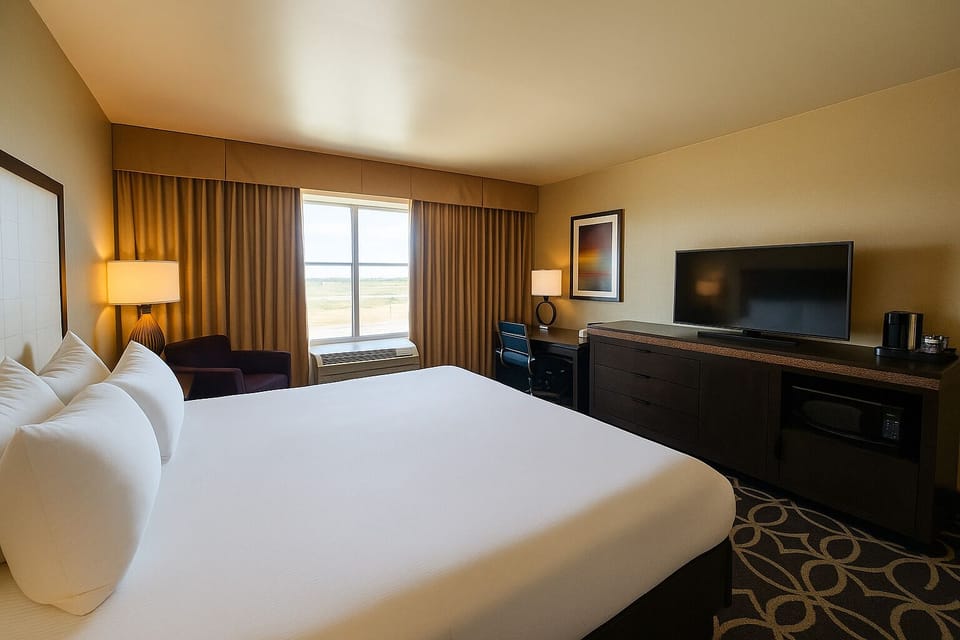 Deluxe Room, 1 King Bed, Non Smoking | Hypo-allergenic bedding available, down comforters, in-room safe, desk