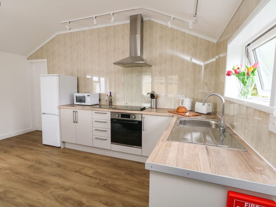 Fridge, dishwasher, electric kettle, toaster
