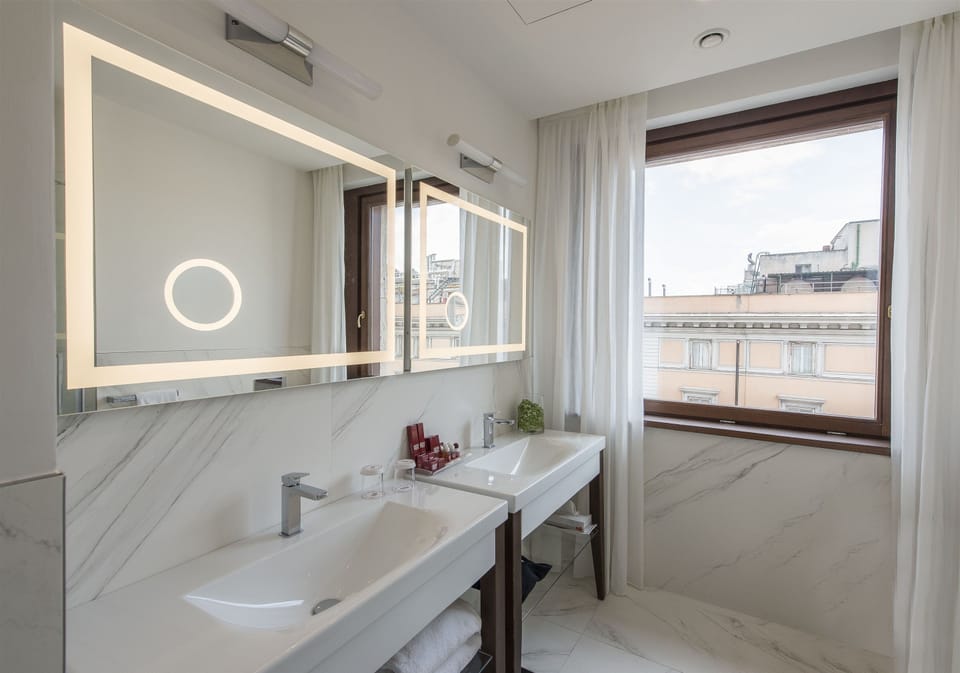 Deluxe Premium Room | Bathroom | Free toiletries, hair dryer, bidet, towels