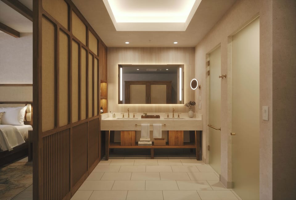Designer toiletries, towels