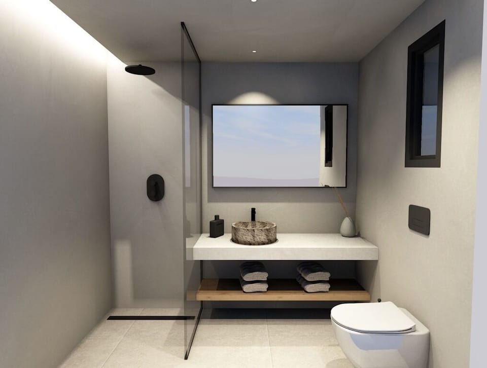 Junior suite | Bathroom | Shower, hair dryer, towels