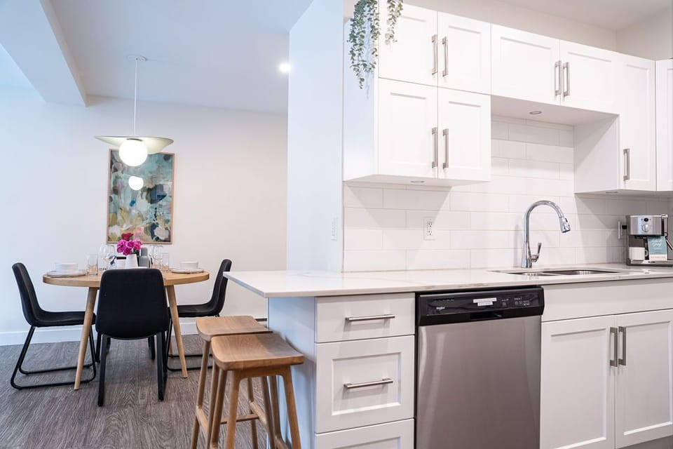 Powder Village Retreat | Private kitchen | Coffee/tea maker, full-size fridge, microwave, oven