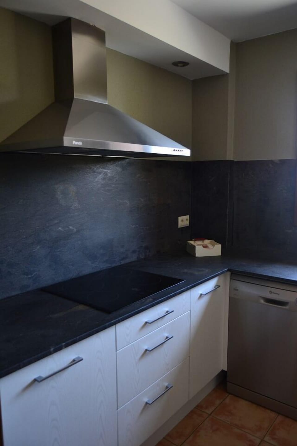 Full-size fridge, microwave, stovetop, dishwasher