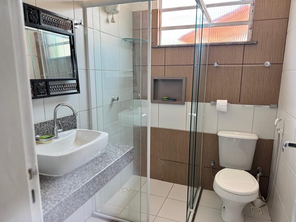 Superior Studio Suite | Bathroom | Shower, hair dryer (on request), towels, soap