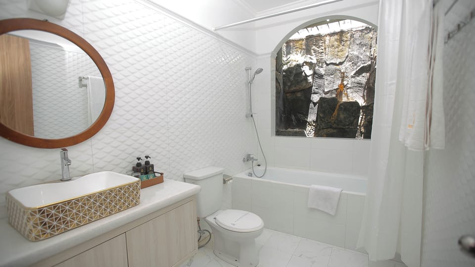 Suite | Bathroom | Separate tub and shower, hydromassage showerhead, free toiletries