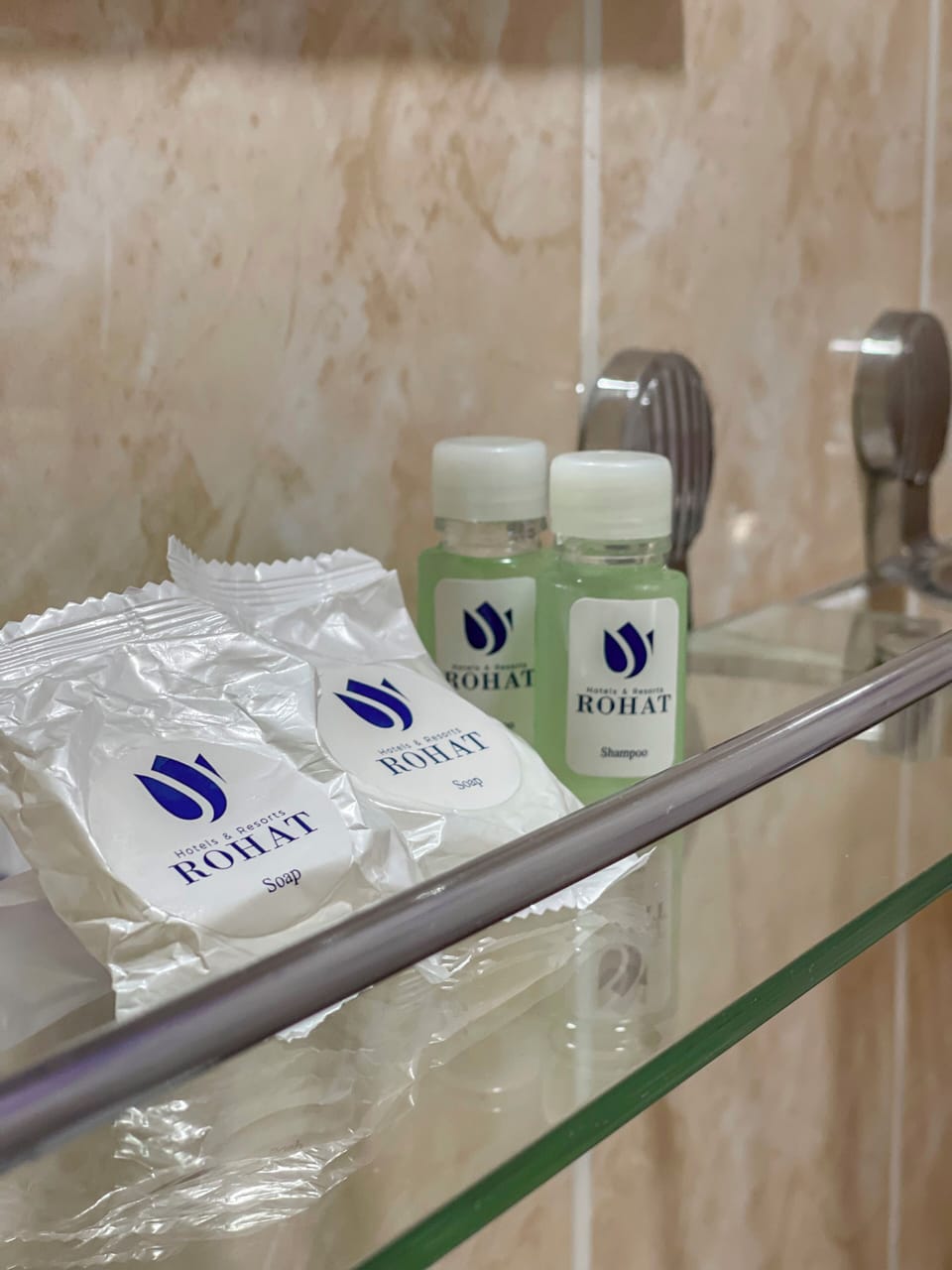 Shower, free toiletries, hair dryer, slippers