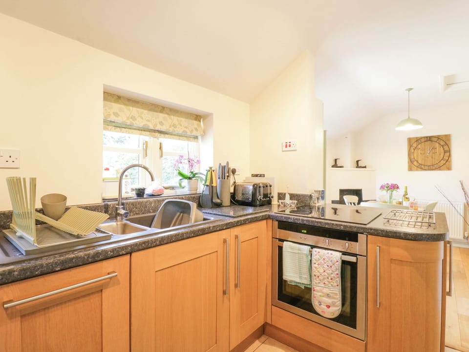 Fridge, dishwasher, cookware/dishes/utensils