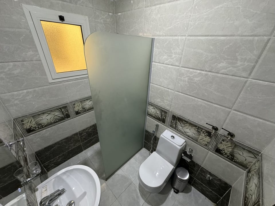Slippers, bidet, towels