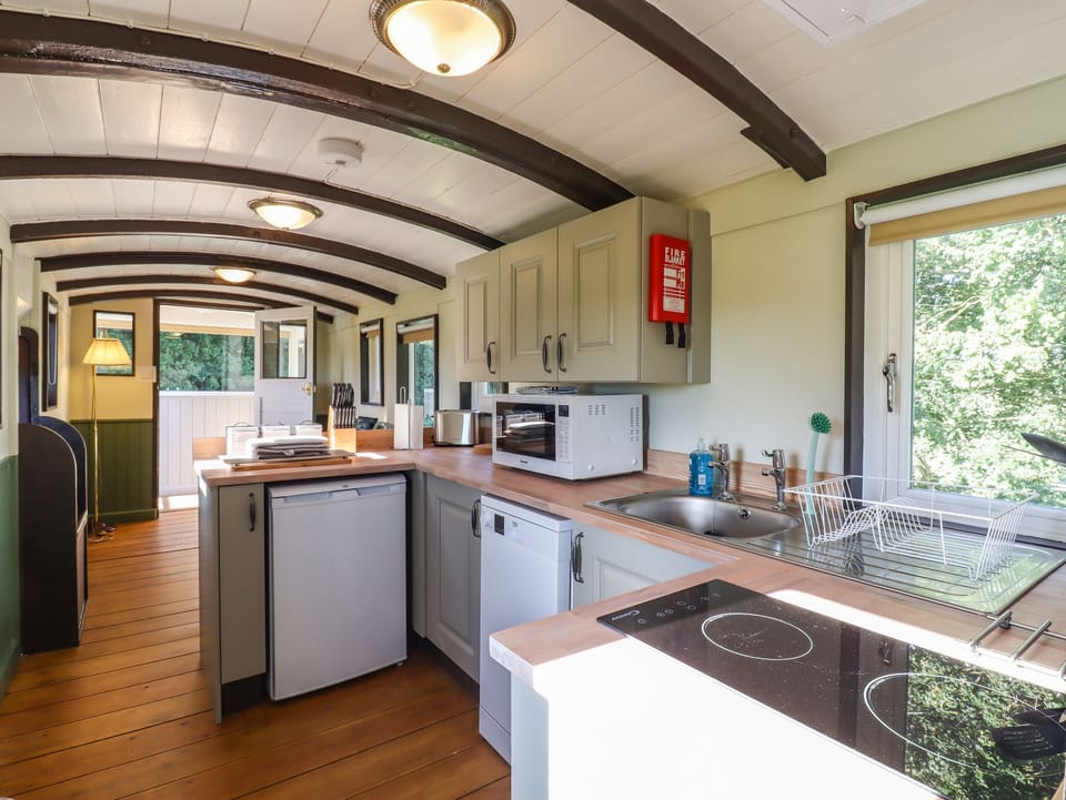 Fridge, dishwasher, electric kettle, toaster