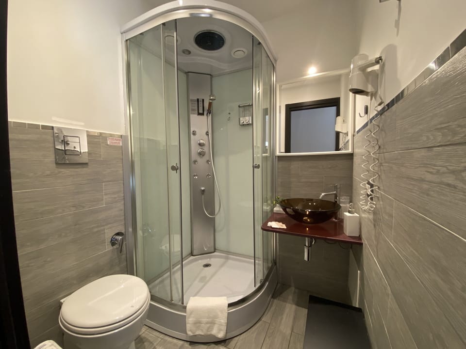 Deluxe Double Room | Bathroom | Shower, hydromassage showerhead, free toiletries, hair dryer