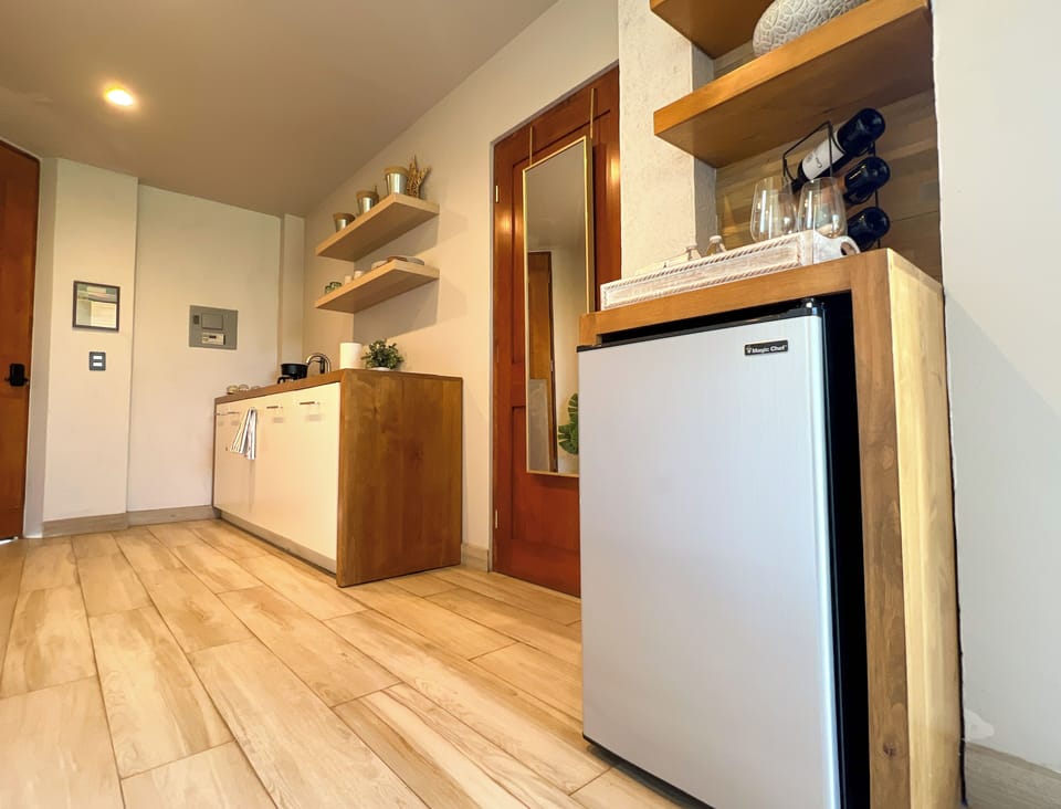 Family Double Room, Vineyard View | Private kitchen | Mini-fridge, coffee/tea maker, cookware/dishes/utensils, paper towels