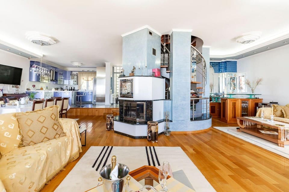 Villa | Living area | Fireplace