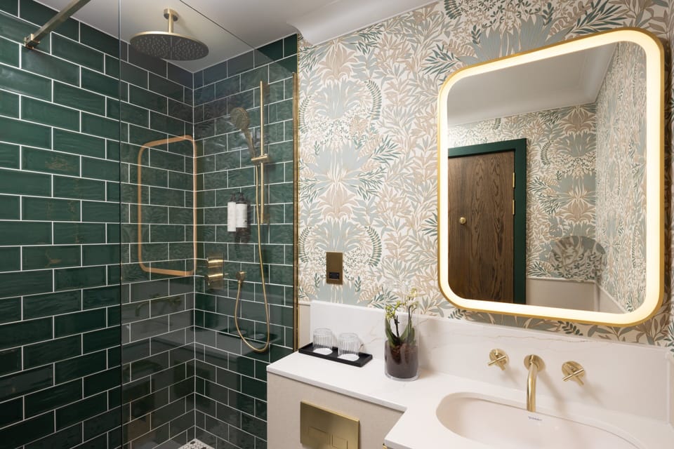 Shower, eco-friendly toiletries, hair dryer, slippers