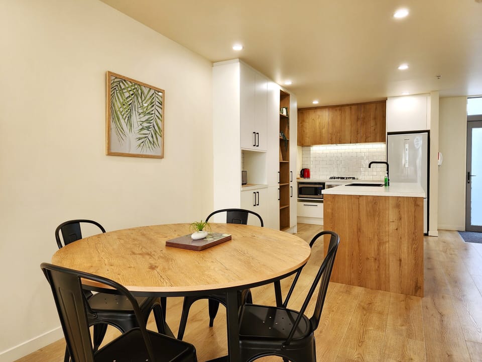 Apartment | Private kitchen | Full-size fridge, microwave, oven, stovetop