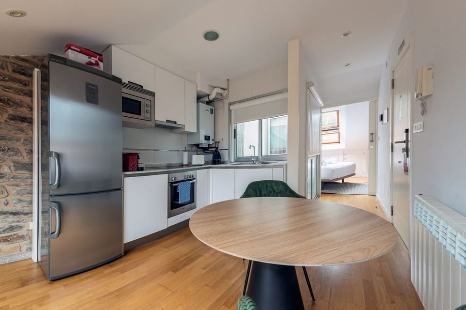 Penthouse, 1 Bedroom, City View (Galo - Attic) | Private kitchen | Full-size fridge, microwave, oven, dishwasher