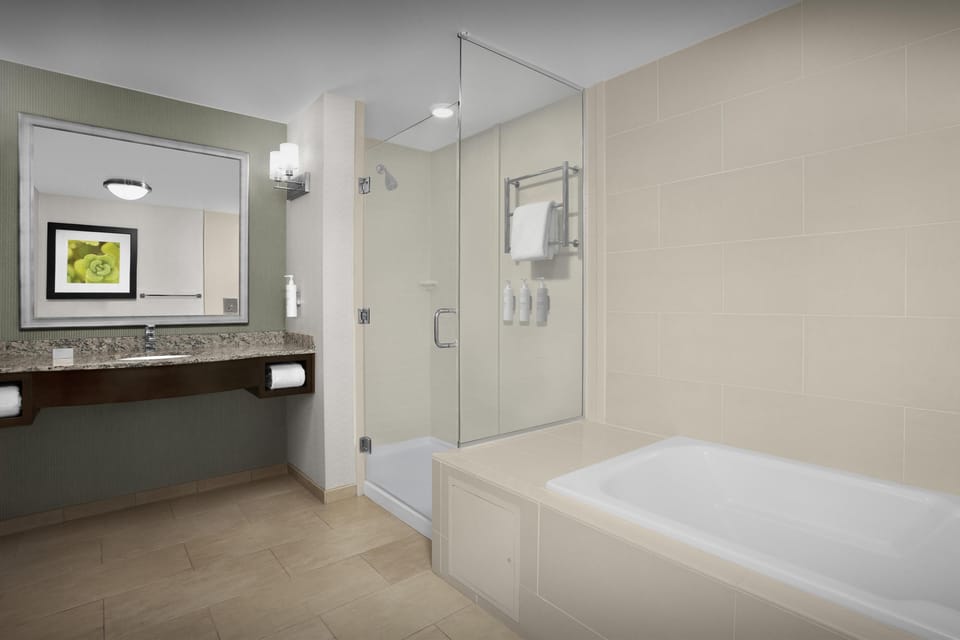 Room, 1 King Bed | Bathroom | Combined shower/tub, free toiletries, towels