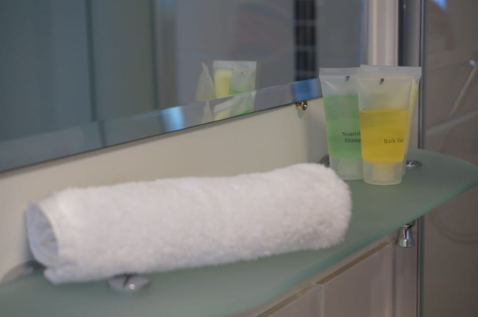 Economy Double Room, 1 Double Bed | Bathroom amenities | Shower, hair dryer, towels