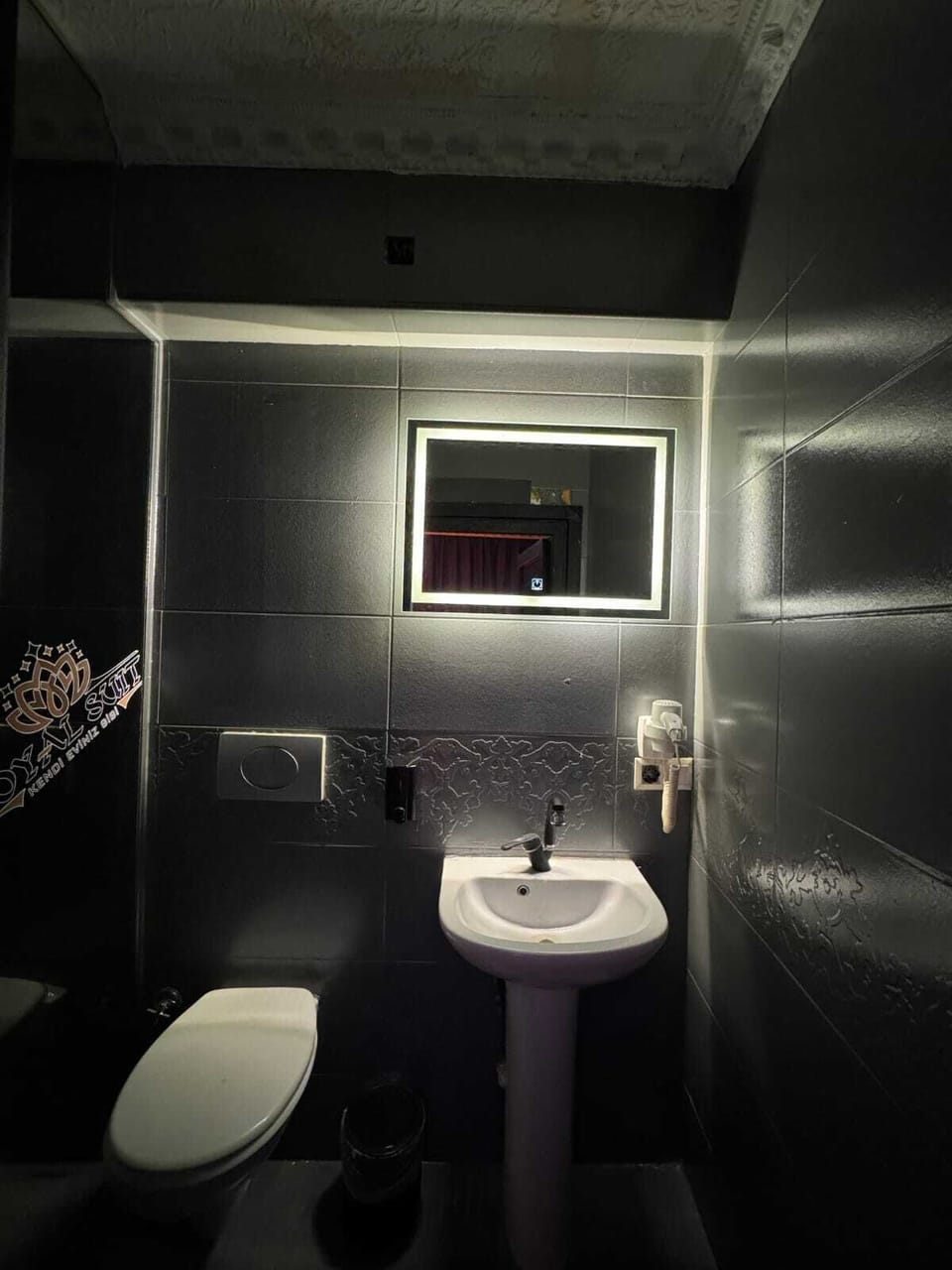 Shower, rainfall showerhead, eco-friendly toiletries, hair dryer