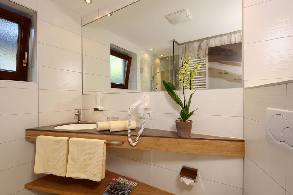 Premium Double Room | Bathroom | Shower, hair dryer, towels
