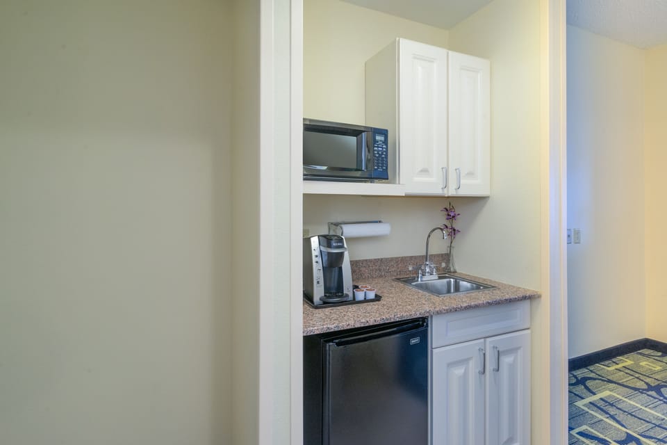 Suite, 1 King Bed, Kitchen | In-room safe, desk, iron/ironing board, cribs/infant beds