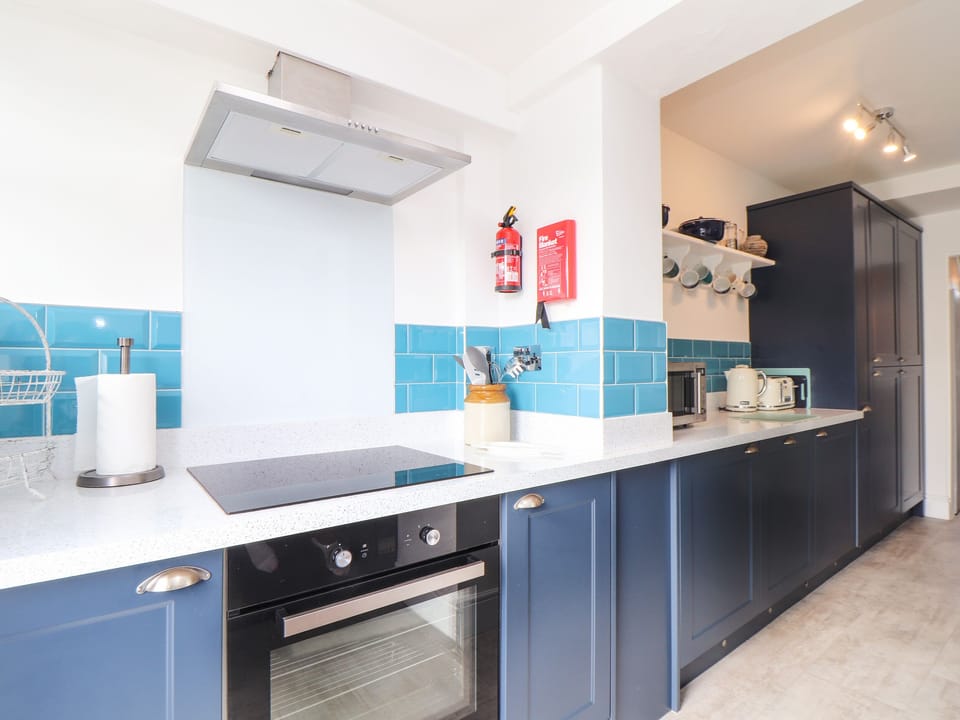 Fridge, dishwasher, electric kettle, toaster
