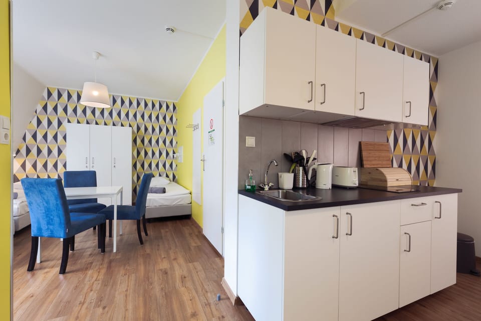 Quadruple Room, Kitchenette | Private kitchen