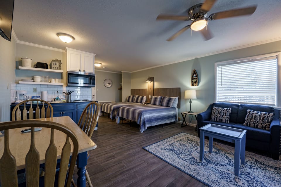 Individually decorated, individually furnished, iron/ironing board