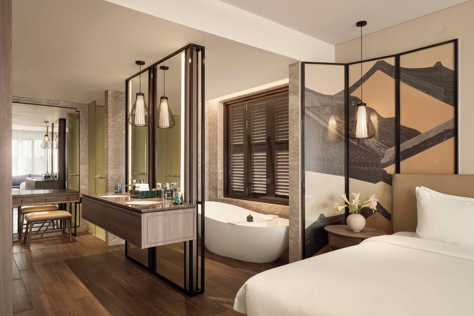 Luxury Villa (Moire, Pool) | Bathroom | Separate tub and shower, deep soaking tub, rainfall showerhead