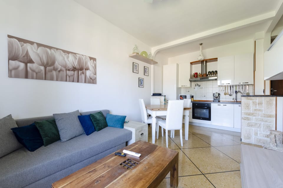 Apartment, 1 Double Bed with Sofa bed, Terrace, Mountain View | Living area | 32-inch flat-screen TV with cable channels, TV