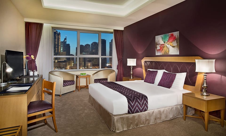 In-room safe, desk, laptop workspace, blackout drapes