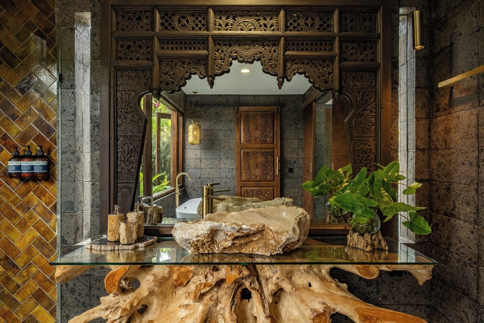 Hair dryer, bathrobes, towels, soap