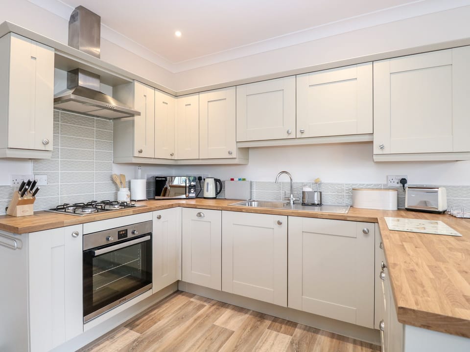 Fridge, dishwasher, electric kettle, toaster