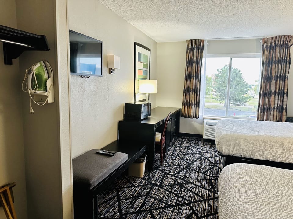 Standard Room, 2 Double Beds, Non Smoking | Desk, iron/ironing board, free WiFi, bed sheets