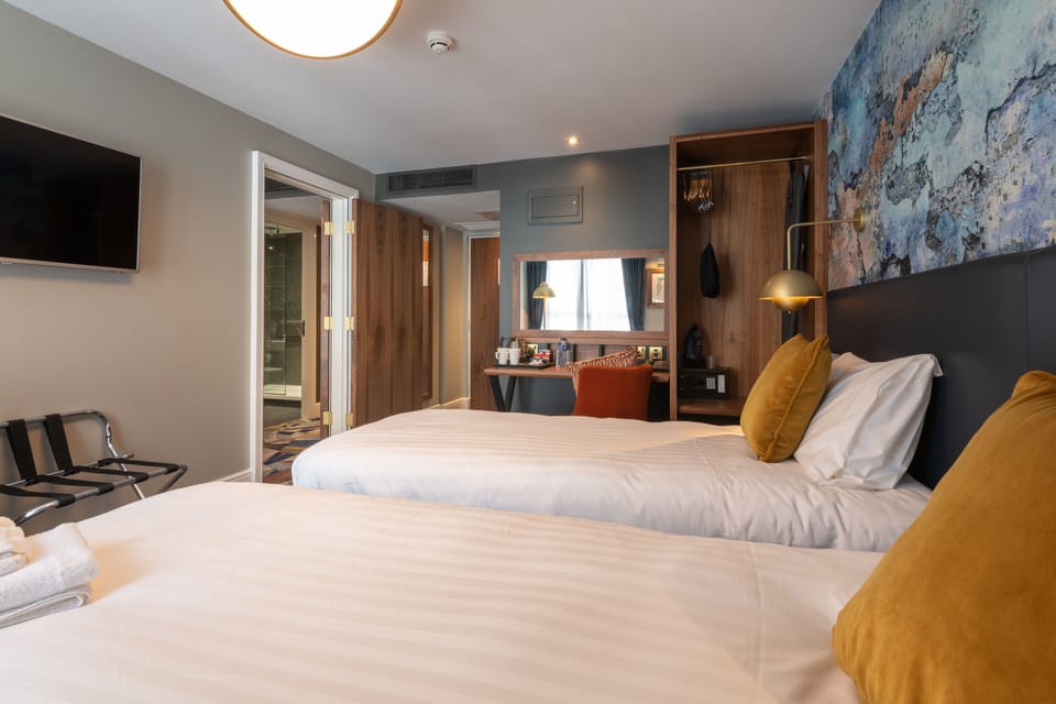 Family Room (Double or Twin) | Hypo-allergenic bedding, desk, laptop workspace, iron/ironing board